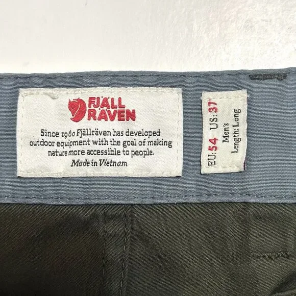 Fjallraven Pants Men 37 Green Greenland Jeans G-1000 Canvas Trouser Hiking 37x28